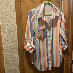 Long sleeve/roll up sleeve button down shirt
